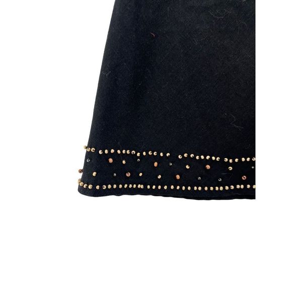 Willi Smith Linen Skirt Size 8 Medium Bohemian Beaded Midi Length Unlined Breath - Picture 7 of 13